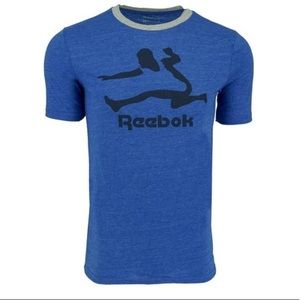 Reebok size s blue & black w/ gray collar t new!